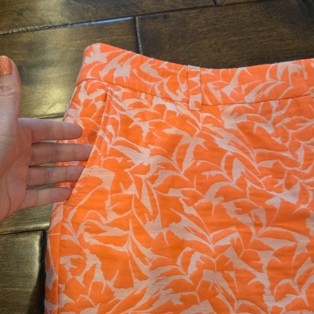 LOFT Shorts Size 12 Neon Orange Coral - Picture 2 of 8